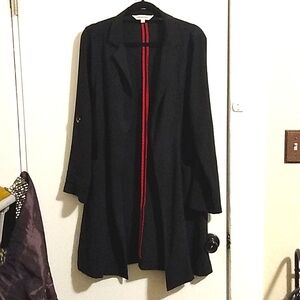 Davi & Dani Women's Black Long Sleeve Duster Cardigan Size Large